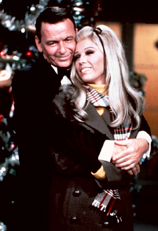 Nancy with her dad on stage in the mid 60's