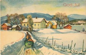Norwegian seasonal postcard, dating back to the 1940's